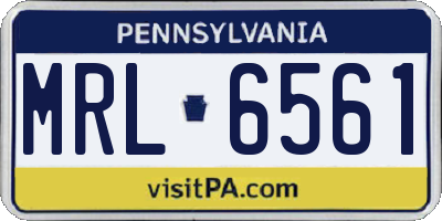 PA license plate MRL6561
