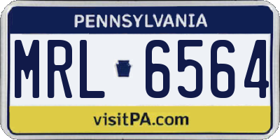 PA license plate MRL6564