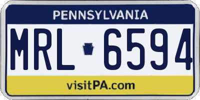 PA license plate MRL6594