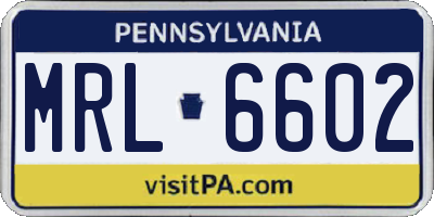 PA license plate MRL6602