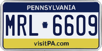 PA license plate MRL6609