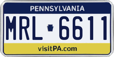 PA license plate MRL6611