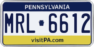 PA license plate MRL6612
