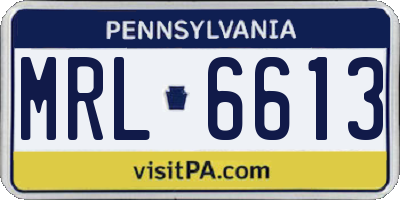PA license plate MRL6613