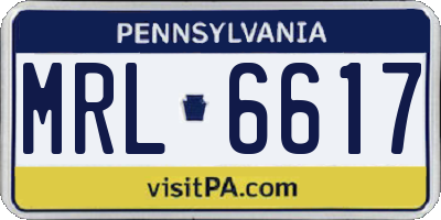 PA license plate MRL6617