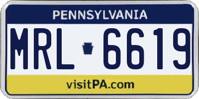 PA license plate MRL6619