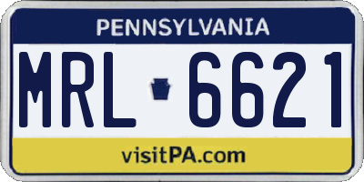 PA license plate MRL6621
