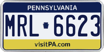 PA license plate MRL6623