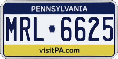 PA license plate MRL6625