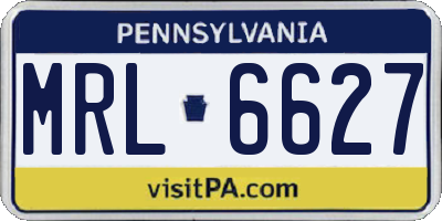 PA license plate MRL6627