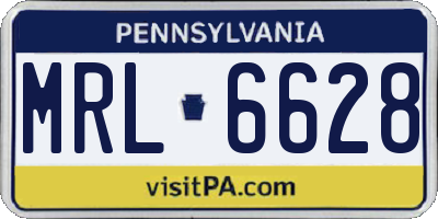 PA license plate MRL6628