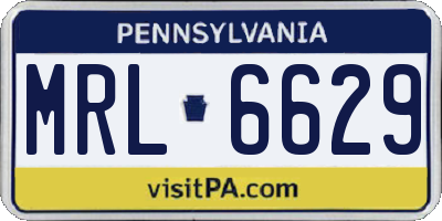 PA license plate MRL6629