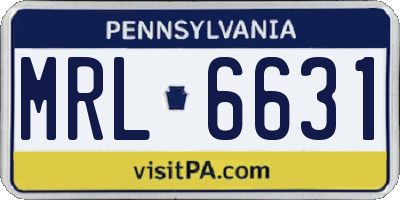 PA license plate MRL6631