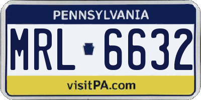 PA license plate MRL6632