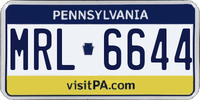 PA license plate MRL6644