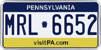 PA license plate MRL6652