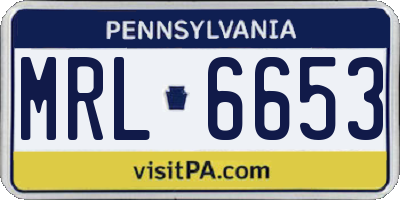 PA license plate MRL6653