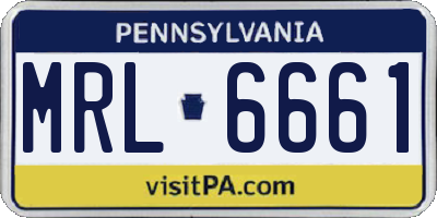 PA license plate MRL6661