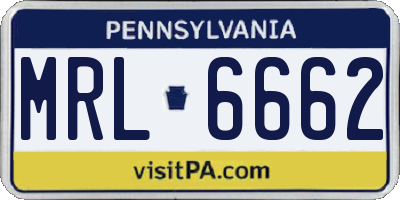 PA license plate MRL6662