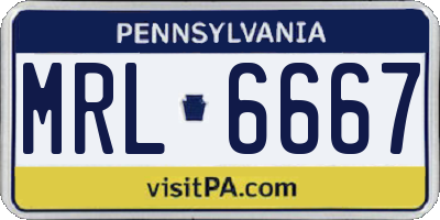 PA license plate MRL6667