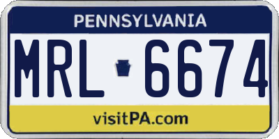 PA license plate MRL6674