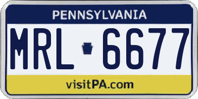 PA license plate MRL6677