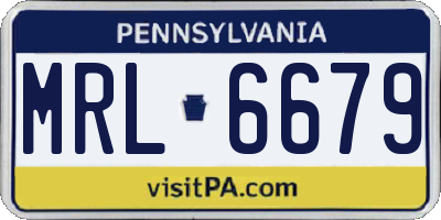PA license plate MRL6679