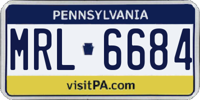 PA license plate MRL6684