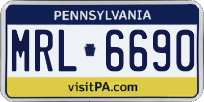 PA license plate MRL6690