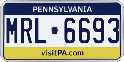 PA license plate MRL6693