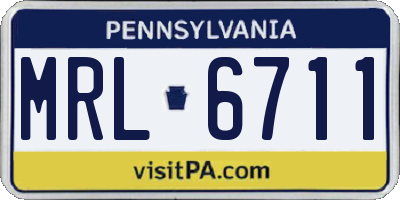 PA license plate MRL6711