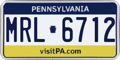 PA license plate MRL6712