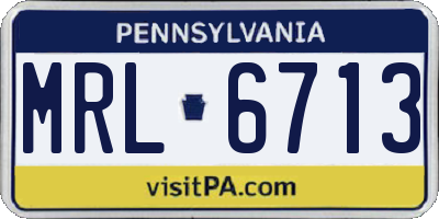 PA license plate MRL6713