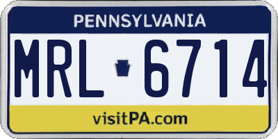PA license plate MRL6714