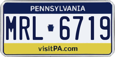 PA license plate MRL6719