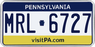 PA license plate MRL6727