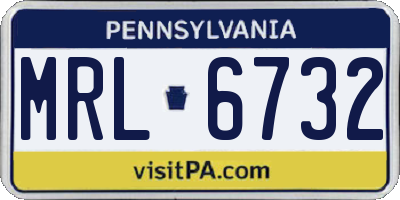 PA license plate MRL6732