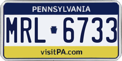 PA license plate MRL6733