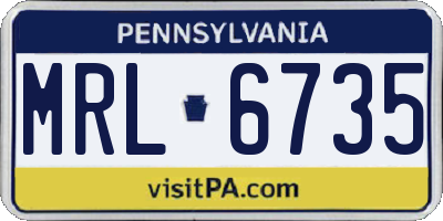 PA license plate MRL6735