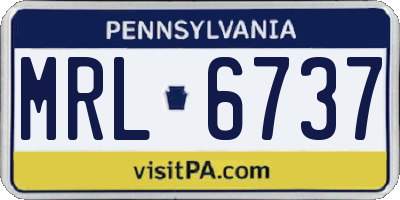 PA license plate MRL6737