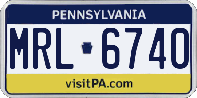 PA license plate MRL6740