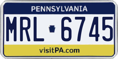 PA license plate MRL6745