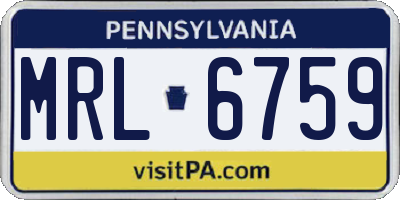PA license plate MRL6759