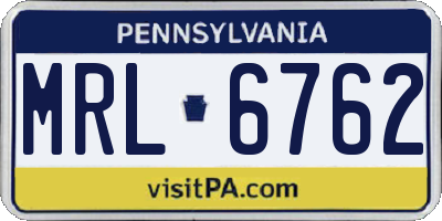 PA license plate MRL6762