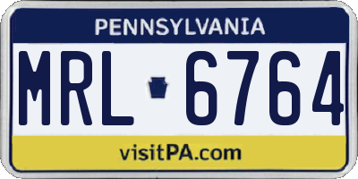 PA license plate MRL6764