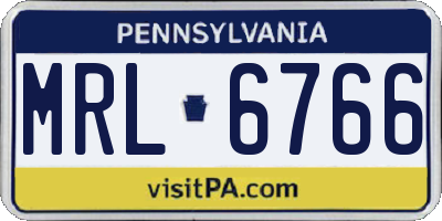 PA license plate MRL6766