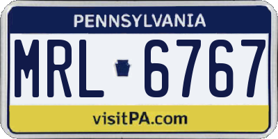 PA license plate MRL6767