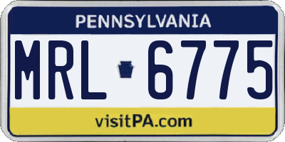 PA license plate MRL6775