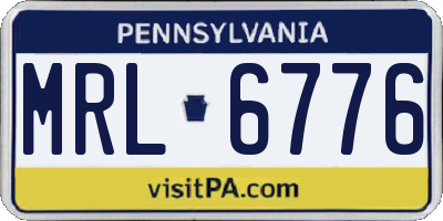 PA license plate MRL6776