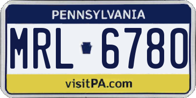 PA license plate MRL6780